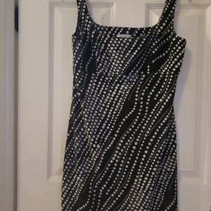 BCBG black dress with white polka dots